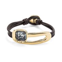 Золотой браслет на коже с кристаллом Сваровски UNOde50 Ser Expresiva, Размер (мм): 165