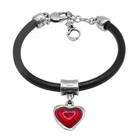 Кожаный браслет с сердечком Ciclon Pasion