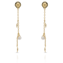 Золотой браслет цепочка тонкий с органическим жемчугом Majorica Cies, изображение 5