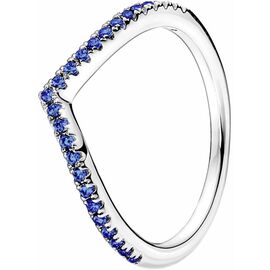 Серебряное кольцо женское Искрящийся синий Pandora (17)