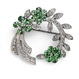 Брошь с камнями Сваровски Oliver Weber Garland Peridot