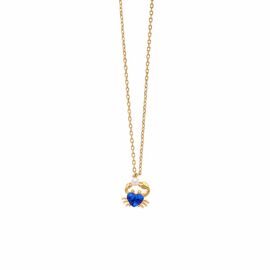 Золотое колье с подвеской и камнями Сваровски Oliver Weber Tropics BLU Pearl