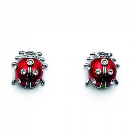 Женские серьги с кристаллами Сваровски Божья коровка Oliver Weber Ladybug