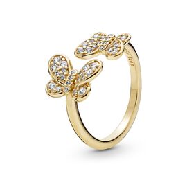 Золотое кольцо женское с фианитами Pandora Shine