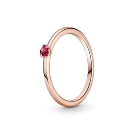 Золотое кольцо женское с камнем красное Pandora Rose
