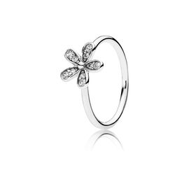Серебряное кольцо с кристаллами Сверкающая маргаритка Pandorа