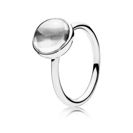 Серебряное кольцо женское с кристаллом Цветная капля Pandora, Размер (мм): 15,5