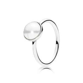 Серебряное кольцо с жемчугом Светящаяся капелька Pandora, Размер (мм): 15,5