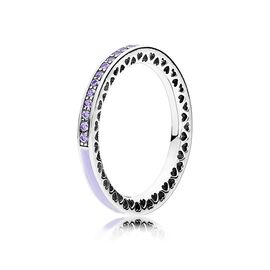 Серебряное кольцо с кристаллами Сияющие сердца Pandora, Размер (мм): 15