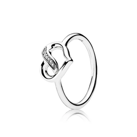 Серебряное кольцо с кристаллами Ленты любви Pandora, Размер (мм): 15