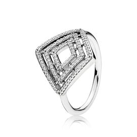 Серебряное кольцо с циркониями Геометрия Pandora Moments