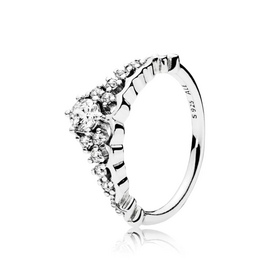 Серебряное кольцо женское с кристаллами Сказочная тиара Pandora