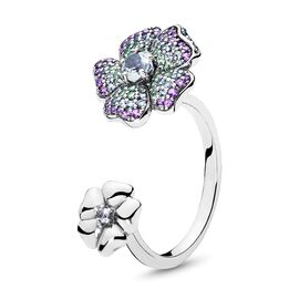 Серебряное кольцо женское с цирконием Цветы тропиков Pandora Moments, Размер (мм): 16,5