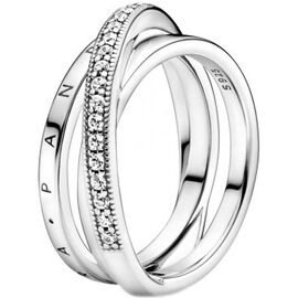 Серебряное кольцо женское Логомания Pandora