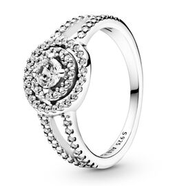 Серебряное кольцо женское с цирконием Сияние Pandora Moments, Размер (мм): 16,5