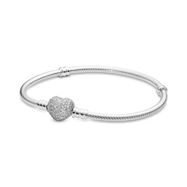 Серебряный браслет с сердечком и фианитами Pandora Moments, Размер (мм): 230