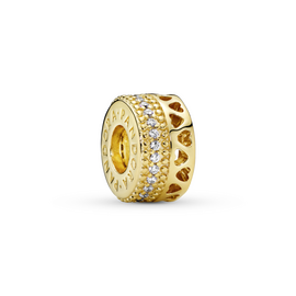 Золотая подвеска с фианитами для браслетов Pandora Shine Moments