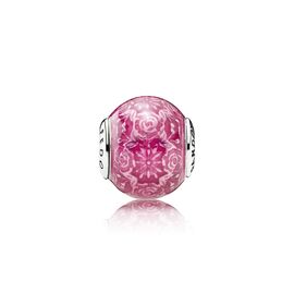Серебряный шарм для браслетов розовый Pandora Essence Freedom