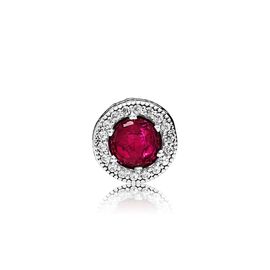 Серебряный шарм для браслетов с фианитами красный Pandora Essence Passion