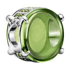 Серебряная подвеска Зеленый кабошон Pandora
