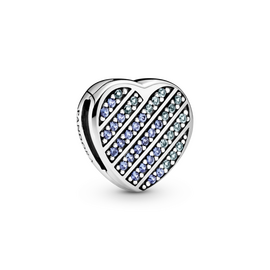 Клипса для браслета Синее сердце Pandora Reflexions  (Серебро 925)