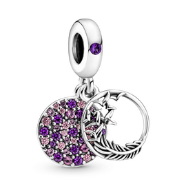 Серебряная подвеска с кристаллами Pave Feather Pandora