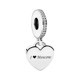 Серебряная подвеска сердце для браслетов Moments Pandora