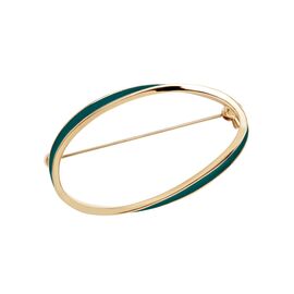 Золотая брошь женская Pertegaz Green