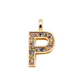 Золотое колье с подвеской из цветных кристаллов Pertegaz Iniciales P