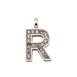 Серебряное колье с подвеской из цветных кристаллов Pertegaz Iniciales R