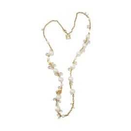 Колье золотое женское с жемчугом длинное Pertegaz Perla Cristal