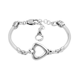 Жесткий браслет из серебра с сердечком Ciclon Mi Amor