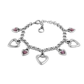 Серебряный браслет с подвесками сердечками Ciclon Amores