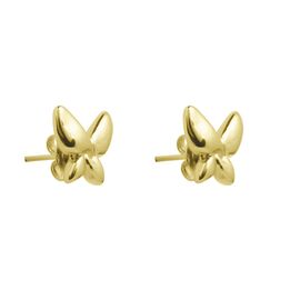 Золотые серьги гвоздики бабочки Ciclon Butterfly