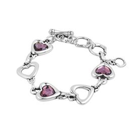 Серебряный браслет с сердечками мультиколор Ciclon Corazonado