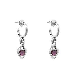Серебряные серьги сердечки мультиколор Ciclon Gotas de Amor