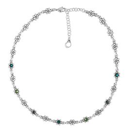 Серебряное колье женское бирюзовое Ciclon FLower