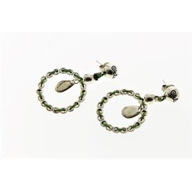 Серебряные серьги женские зеленые Ciclon