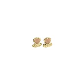 Золотые серьги гвоздики с сердечком Ternura Oro