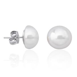Серьги серебряные женские гвоздики из органического жемчуга Majorica Lyra