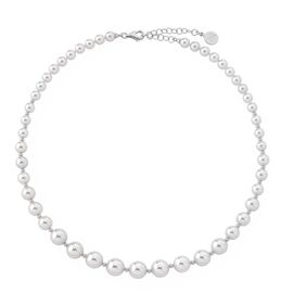 Серебряное колье из круглого жемчуга Majorica Essential