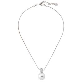 Серебряное колье с подвеской из органическим жемчуга и фианитами Majorica Exquisite