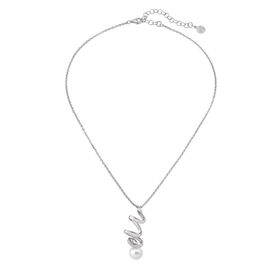 Серебряное колье с подвеской из круглого жемчуга Majorica Cotillon