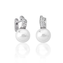 Серебряные серьги с жемчугом сфера Majorica Exquisite