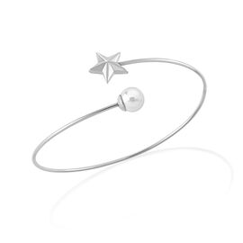 Серебряный браслет жесткий с белым жемчугом  Majorica Rock Star
