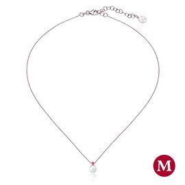 Серебряное колье с подвеской из круглого жемчуга и фианита Majorica Cies