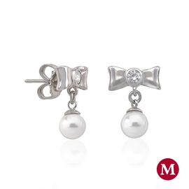 Серебряные серьги с жемчугом и фианитами Majorica Romance