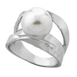 Серебряное кольцо женское с белым жемчугом Majorica Classic Planet, Размер (мм): 16,85
