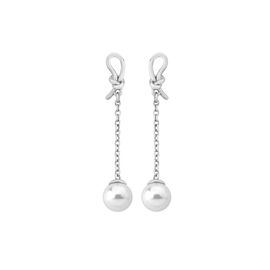 Серебряные серьги с жемчугом длинные Majorica Fine Silver