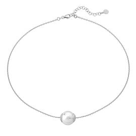 Серебряное колье с подвеской из белого жемчуга Classic Majorica